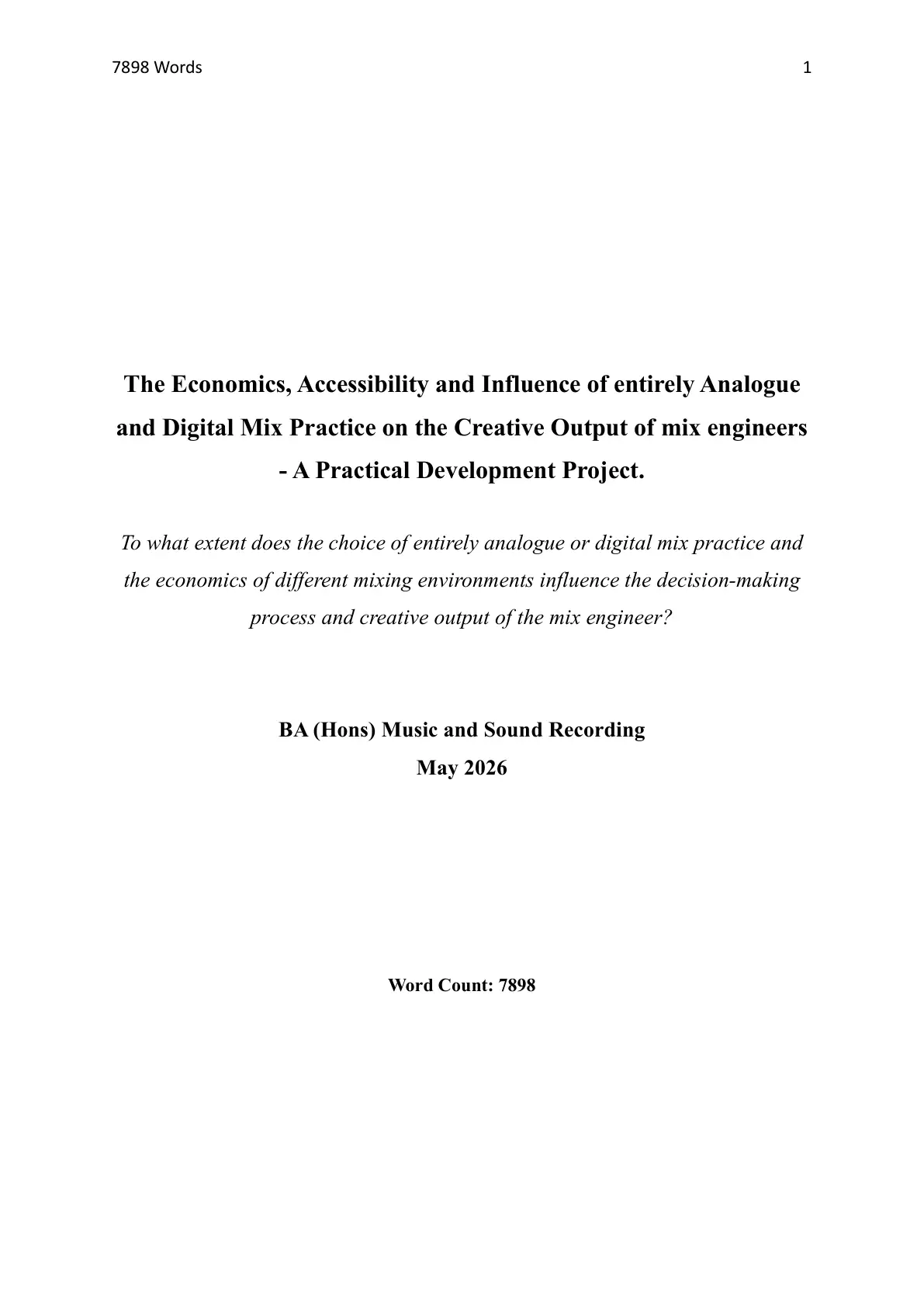 Dissertation page 1 of 23